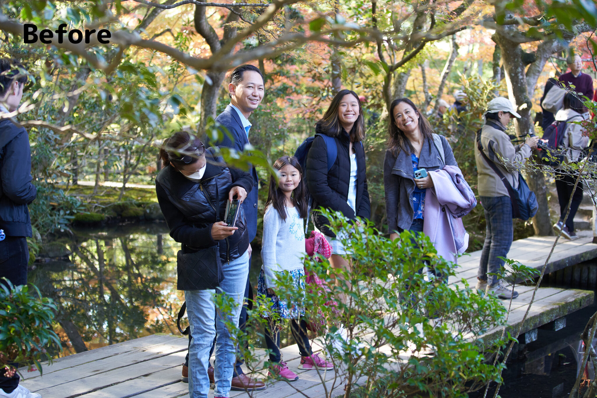 Before photo edit: Kyoto couple portrait, unedited