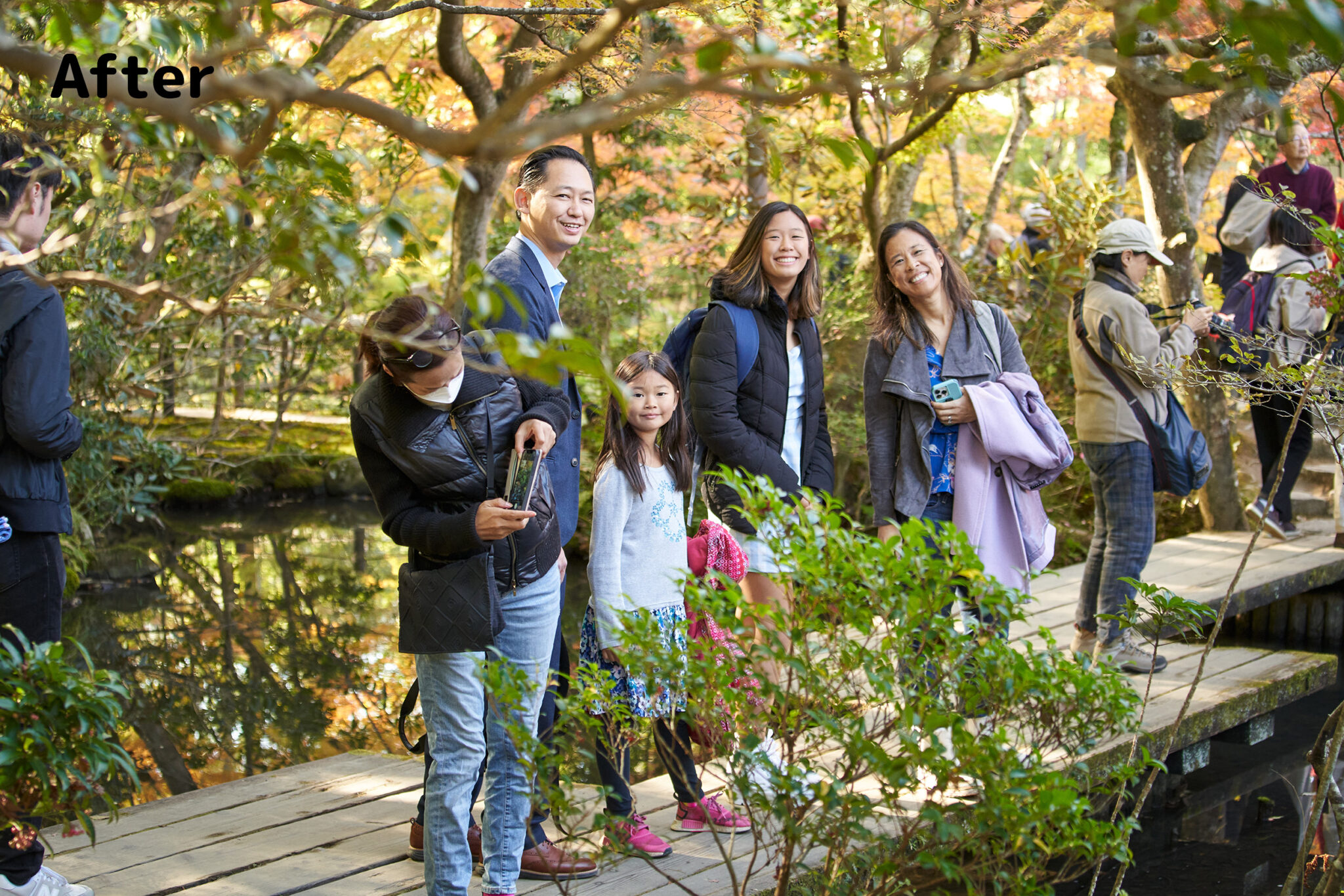 After photo edit: Kyoto couple portrait, retouched
